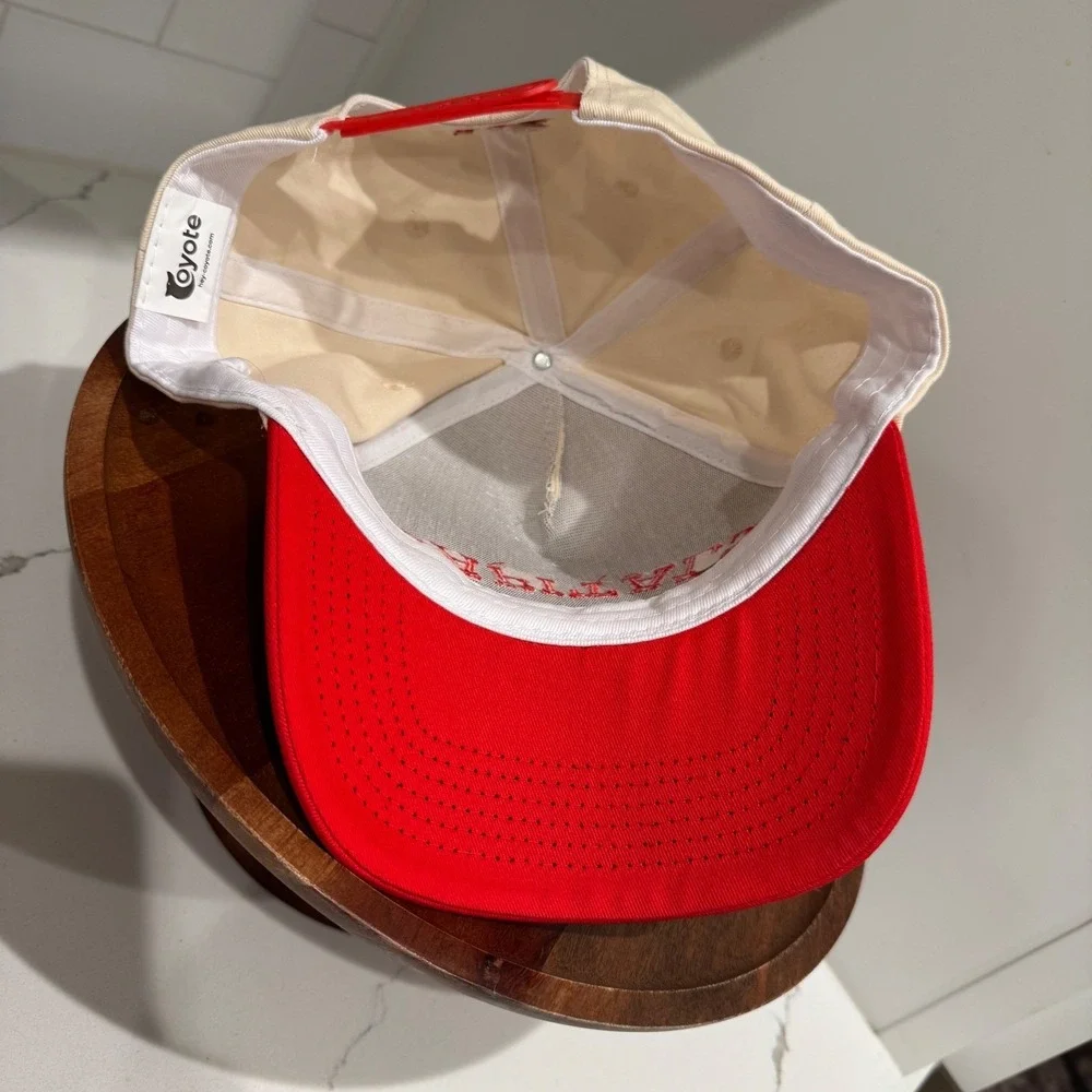 Coyote Capitals Snapback‎ Hat Cream Red Two Tone Embroidered Stars Cap Mens